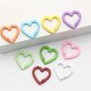 5pcs Macaroon Color Peach Heart Keyring Heart Shape Love Keychain Clips  Fishing