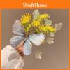 Spring Butterfly Hair Clip With Handcrafted Floral Design For Women