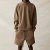 Fear of God Essentials SS21 Fleece-Lined Mockneck Sweatshirt Unisex Tops Taupe FOG-SS21-553