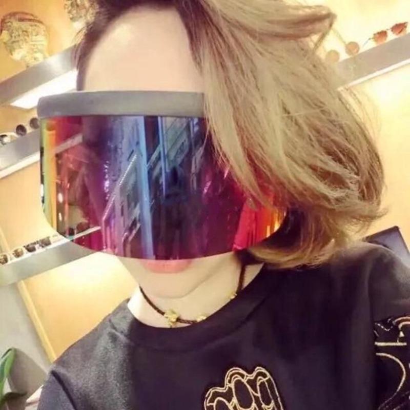 Sunscreen Anti-peeping Sunglasses Oversized Mask Shape Shield Style Men Women Windproof One Large Lens face shield