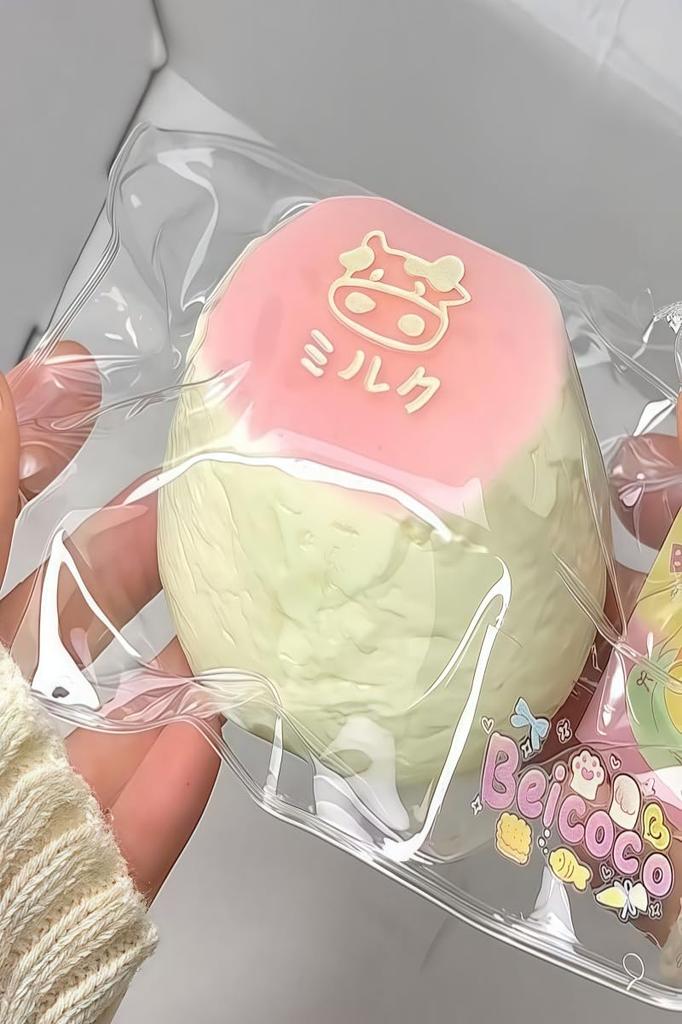 MFHFBSUW Squeeze Cake Toy Water Sensation Stress Relief Multi-purpose Soft Bouncy Flexible Pink Milk Pudding for Kids and Adults Sensory Training