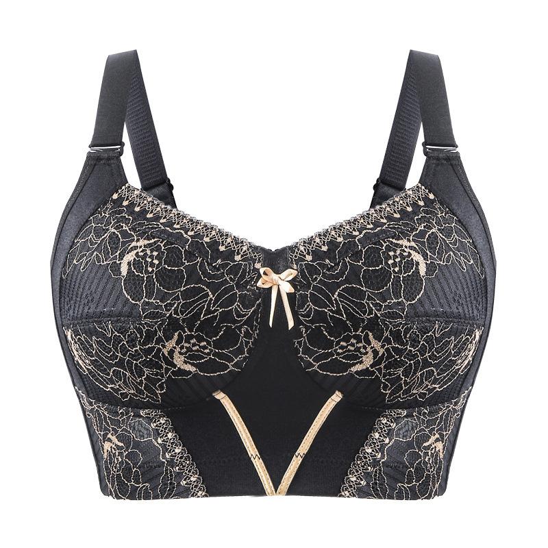 

Large chest shows small, no steel ring, no sponge, large size adjustment type, anti-sagging underwear, women s ultra-thin bra cover, fat mm 95E