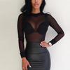 Women's Ultra-Thin Mesh Long Sleeve T-Shirt - Sexy Stretch Transparent Base Layer