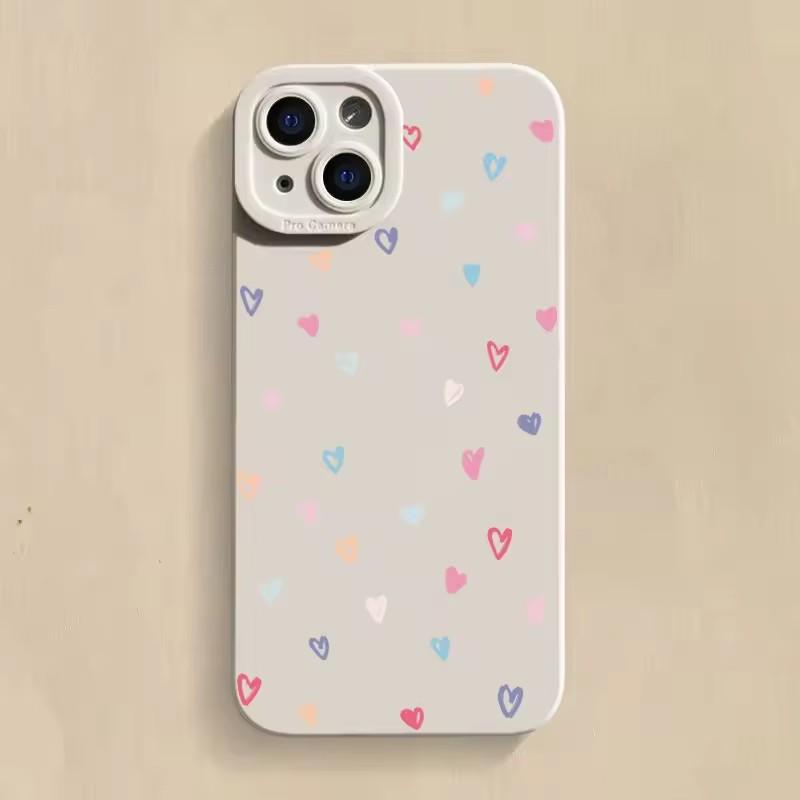 Colorful Small Love Heart Silicone Phone Case For Samsung Galaxy S25 S24 S23 Ultra S22 Plus S21 FE S20 A55 A54 A35 A15 Cover