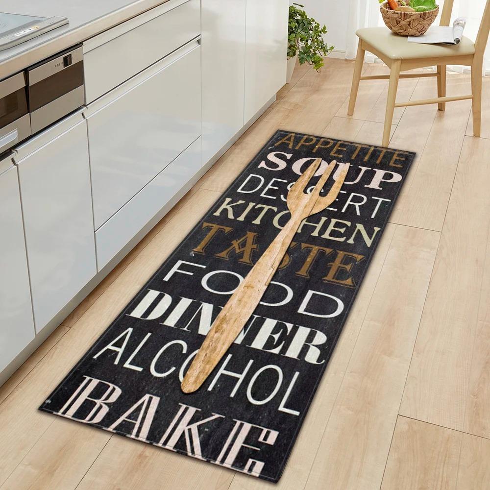 Tableware Pattern Home Kitchen Floor Mat Door Decoration Floor Mat