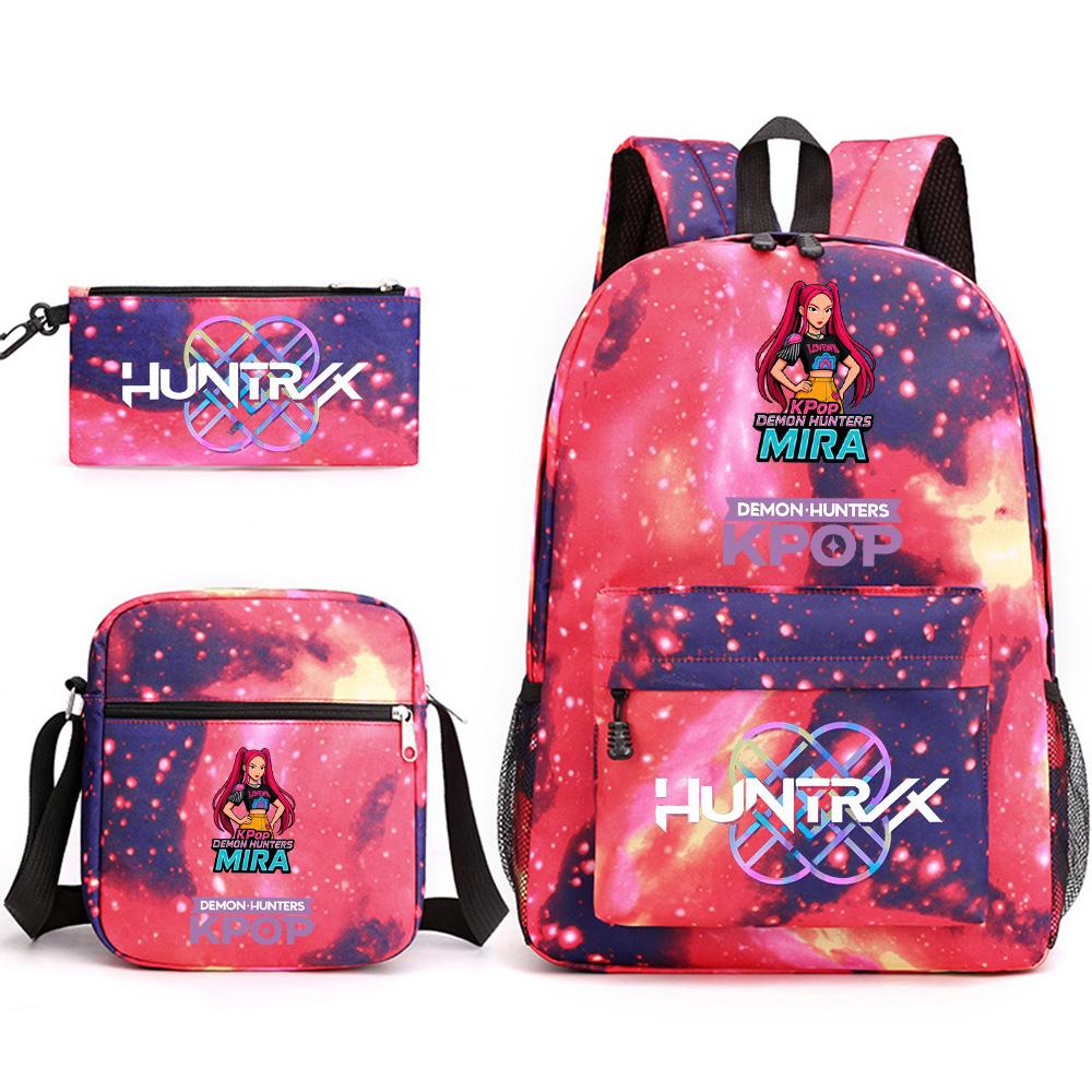 3Pcs/set Anime Cartoon Printed Backpack with Shoulder Bag Pencil Case for Teenager Student Boy Girl School Bag Large Capacity Bookbag Kid Gift Rucksak