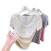 Women's Ultra-Thin Polka Dot Low-Neck Short-Sleeve Knit Top for Summer 2024