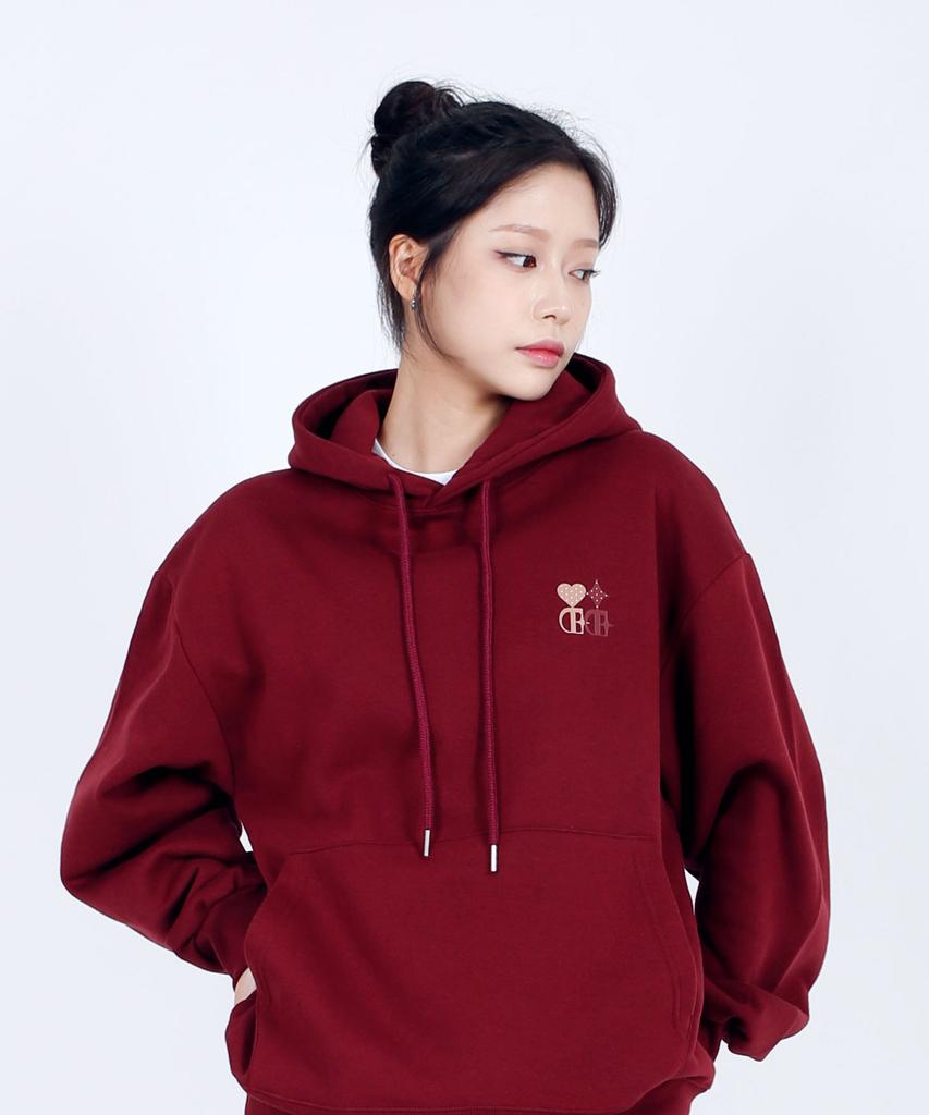 Heart & Star Oversized Fleece-Lined Hoodie Couple Look (6 Colors)