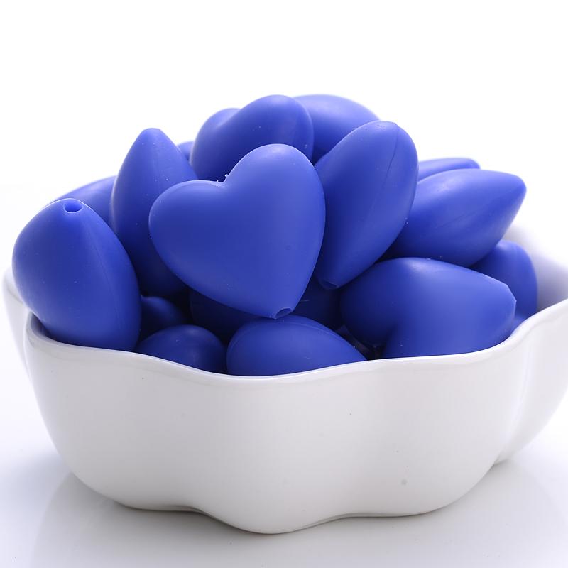 20Pcs 18x20mm Peach Heart Silicone Beads Baby Teethers Eco-friendly BPA Free Teething Beads Necklace Pacifier Chain Accessories