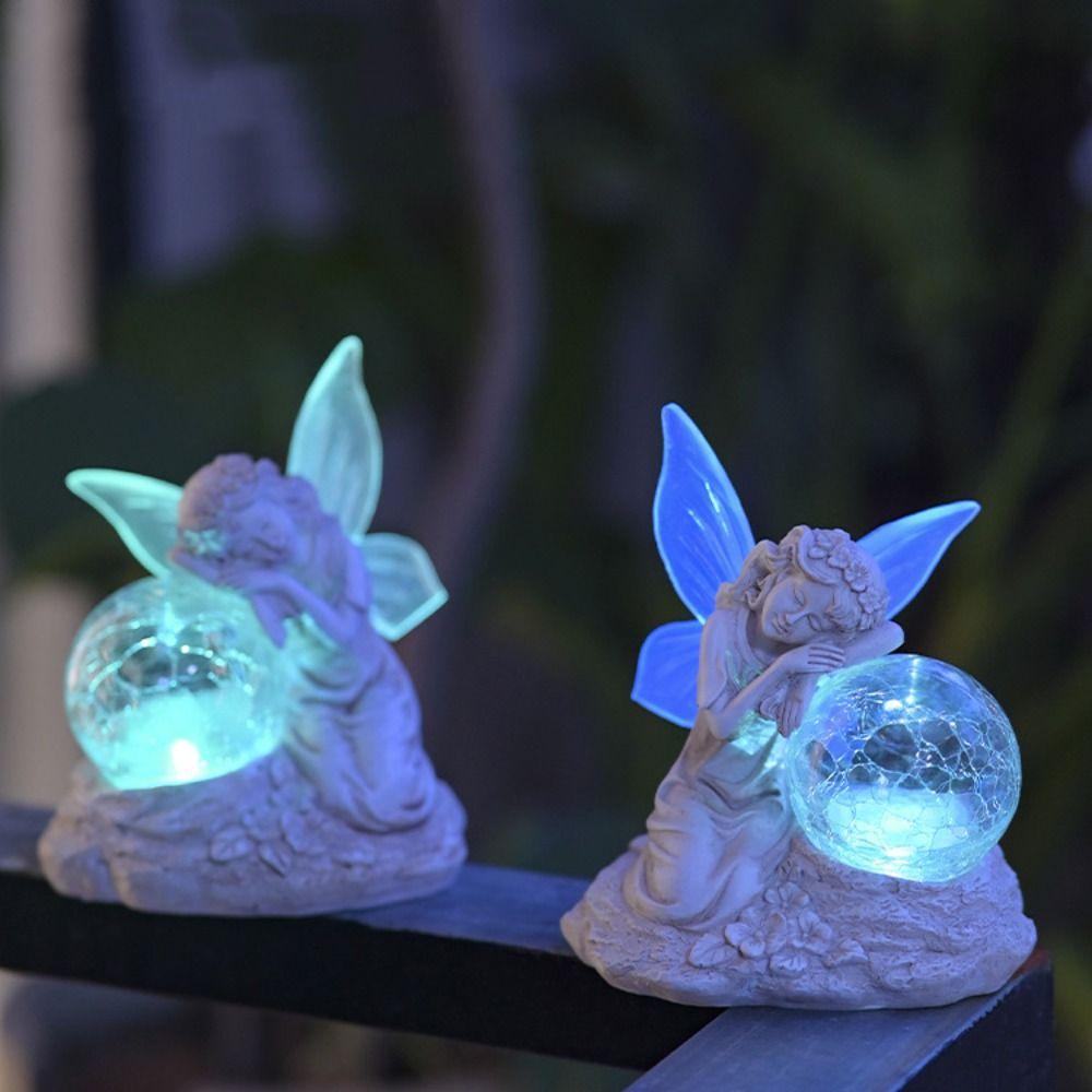 

Colorful Angel Statue Light Creative Garden Miniature Figurine Sculpture Festive Atmosphere Right