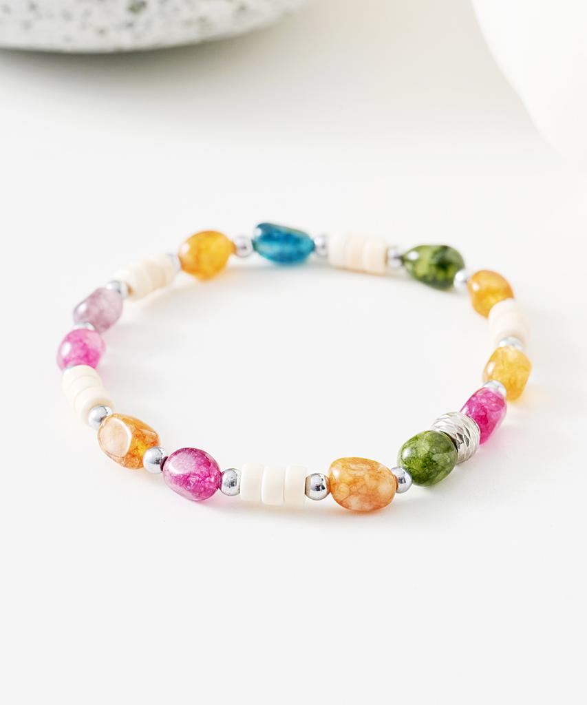 Polalita Multi Candy Stone Mix Bracelet (Plt-Br-060_Yl)