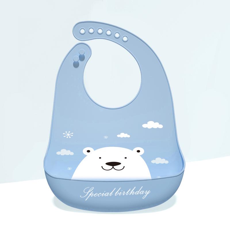 Babador de silicone à prova d'água para bebês - Babador de arroz descartável grande