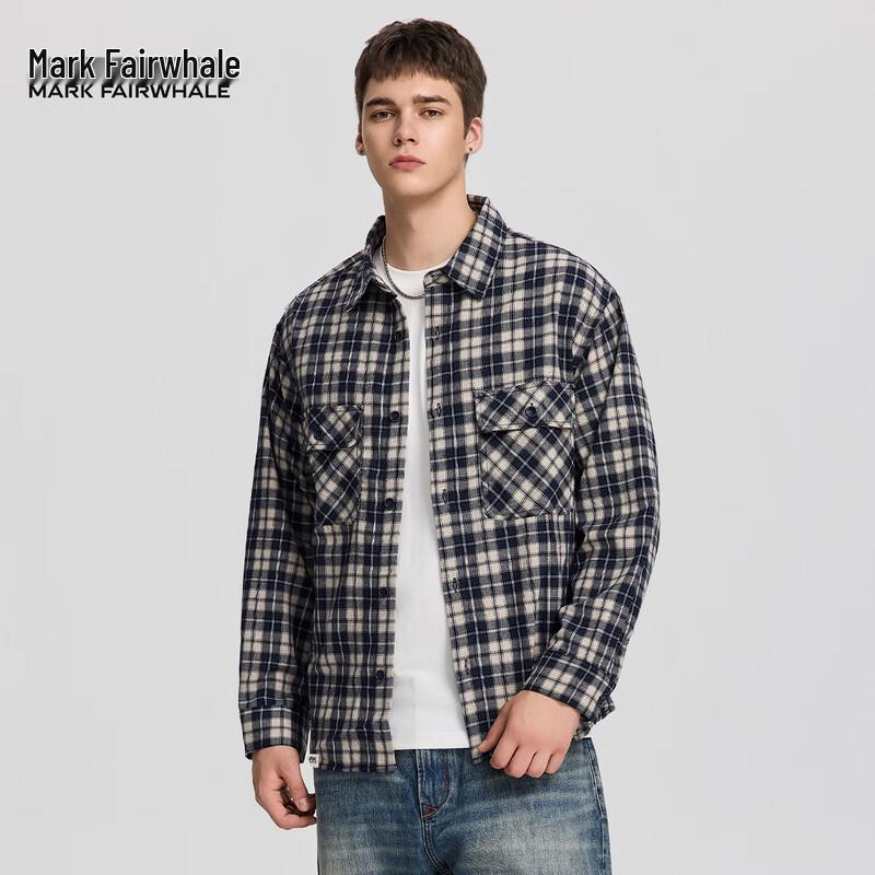 Mark Fairwhale Men s Vintage Plaid Linen Casual Shirt Jacket L