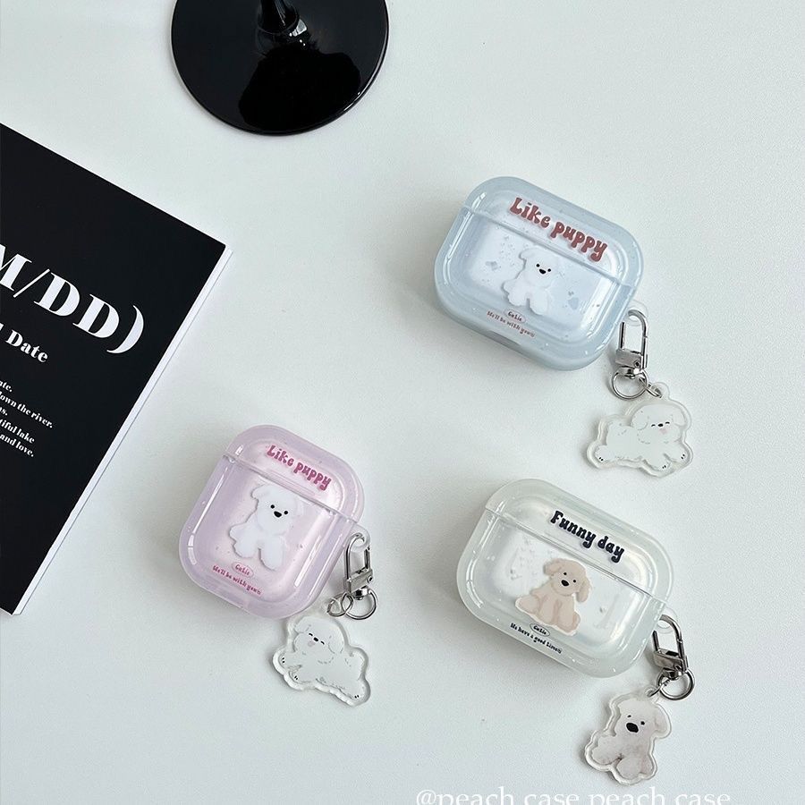 INS Cute Cartoon Pudding Puppy compatible with AirPods 1 case Apple Shockproof Pro 1/1 generation earphone case