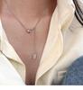 S925 Sterling Silver Korean Minimalist Lucky Tag Bean Necklace Choker