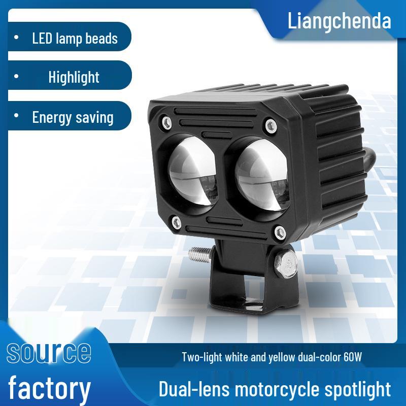 

Двухцветные желтые и белые светодиодные фары для автомобилей и мотоциклов для модификации