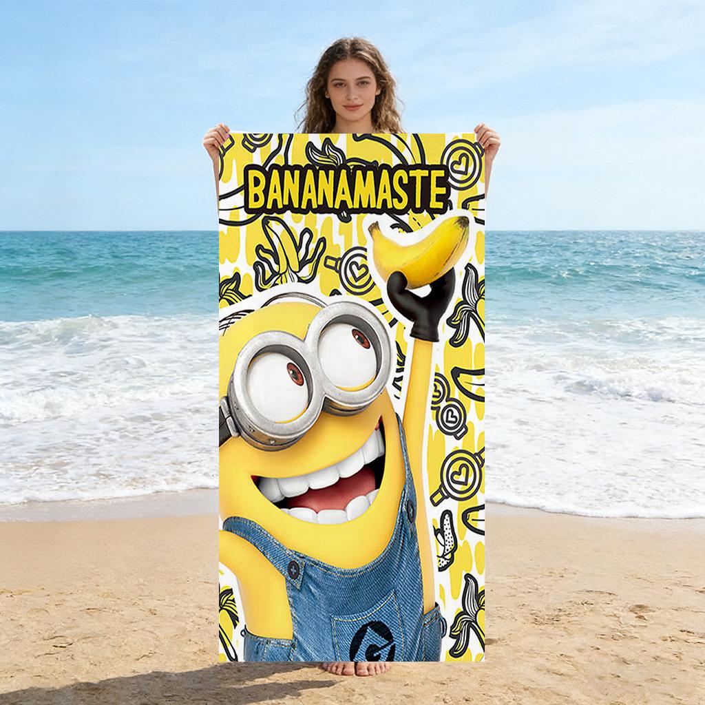 

Big-eyed Cute Creature Bananamaster Beach Towel Quick-drying Suitable for Beach Vacation Pool Gym Cute Gift for Friends Families W30*H60(CM)