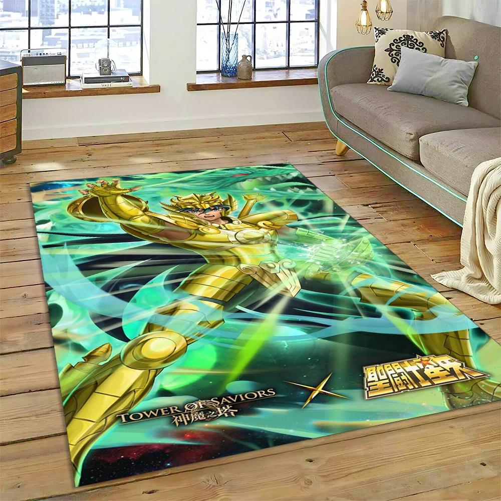 Cartoon Saint Seiya 3D Retro Anime Carpet Rug for Bedroom Living Room Home Sofa Decoration,Children Game Large Decor Floor Mat