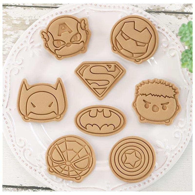 Durable 16Pcs Biscuit Press Molds 2 Gift Boxes,Each Pattern 2Pcs Cartoon Cutters For Home Cookie Fondant Craft