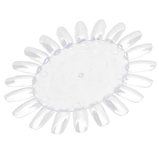 

20 цветов для дизайна ногтей, акриловые накладные наконечники, круглая форма для колес, инструмент для отображения «сделай сам» Clear