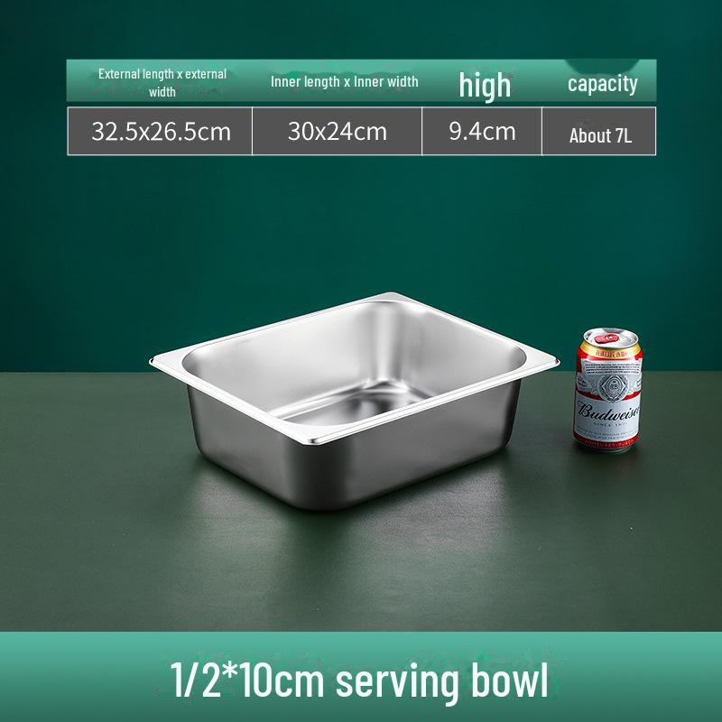 Quadratische Servierschüssel aus Edelstahl mit Deckel für Fast Food, Milchtee, Gewürze oder Hot Pot