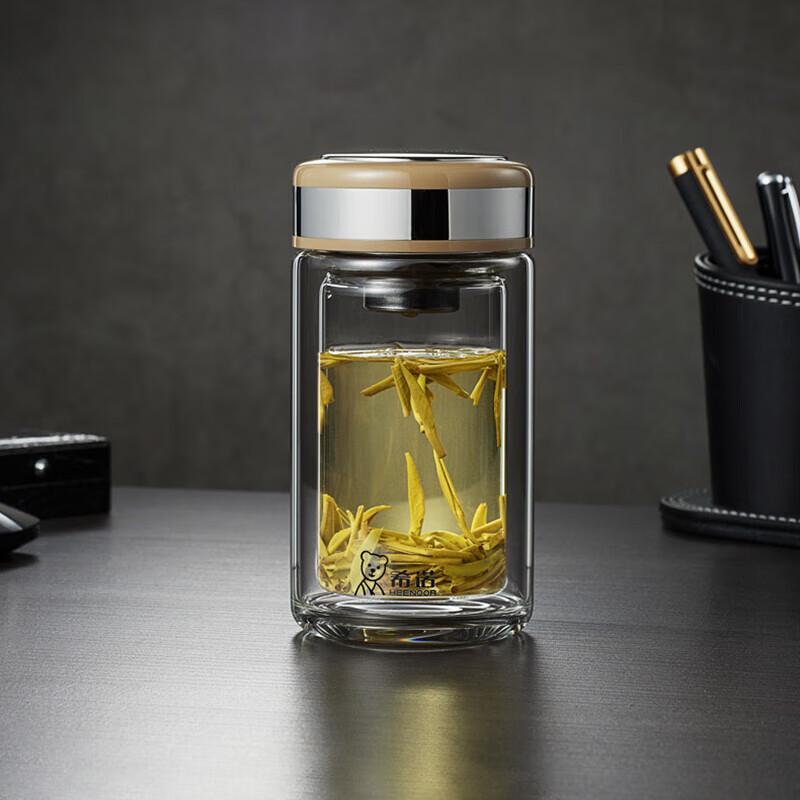 Xinuo Portable Double-Layer Glass Tea Infuser Bottle 220ml
