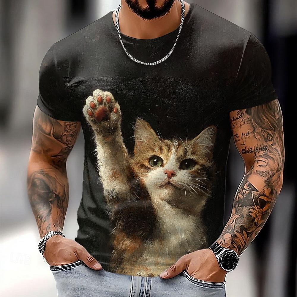 Men's Unisex Wolf Graphic Prints T Shirt Short Sleeve T shirt 3D Print Crew Neck Shirt Sports