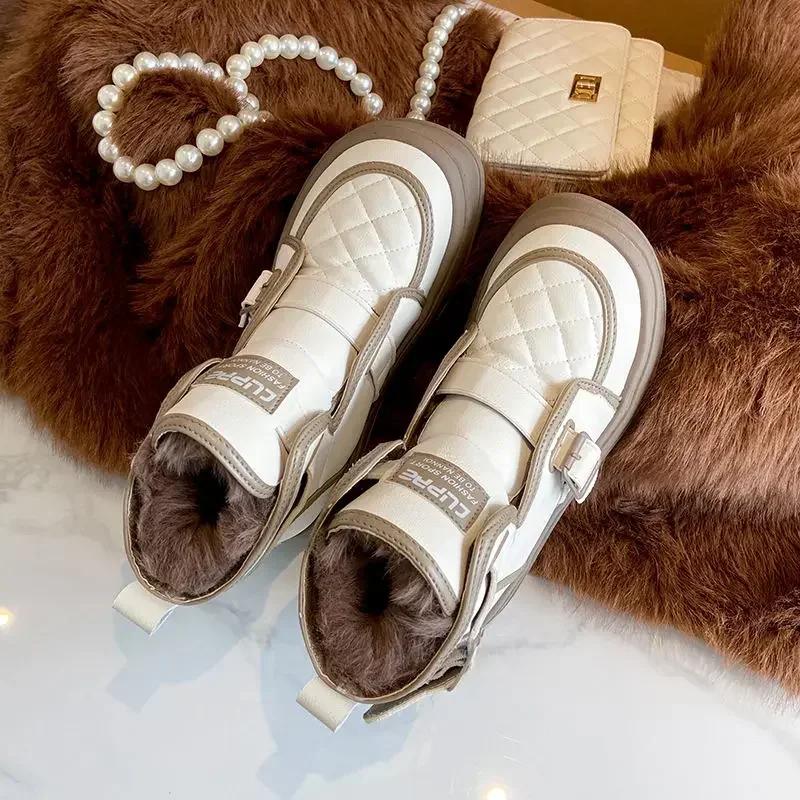 Fashion New In Platform Booties Shoes for Woman Chunky Women's Ankle Snow Boots Demi-season 39 Boot Elegant and Fashion Hot Y2k Lamb Pu