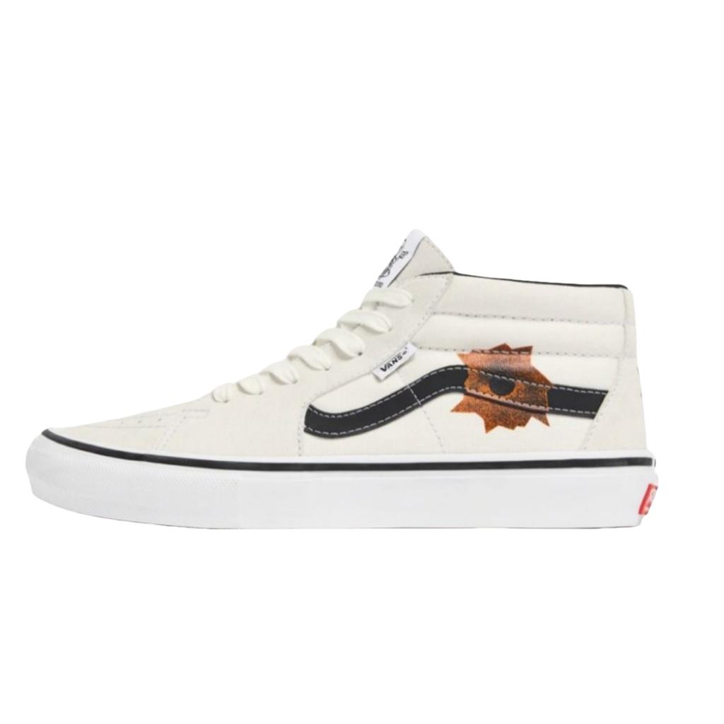Supreme X Nate Lowman X Vans Skate Grosso Mid Cream Unisex Sneakers White VN0A5KS1CRM