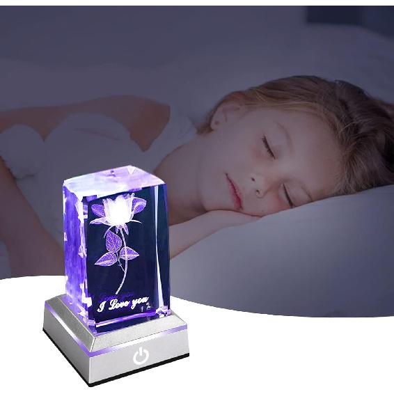 6 Colors LED Light Base Show Stand Display Plate with Sensitive Touch Switch for 3D Laser Crystal Glass Art, 2 Round + 2 Square, blue