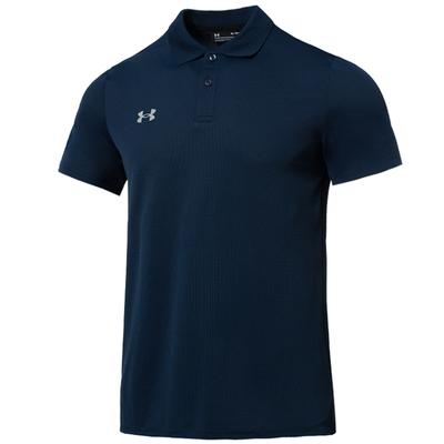 Unifarben Sportlich Lässig Atmungsaktiv Geradschnitt Kurzarm Poloshirt Herren Oberteile Marine 23500507-408