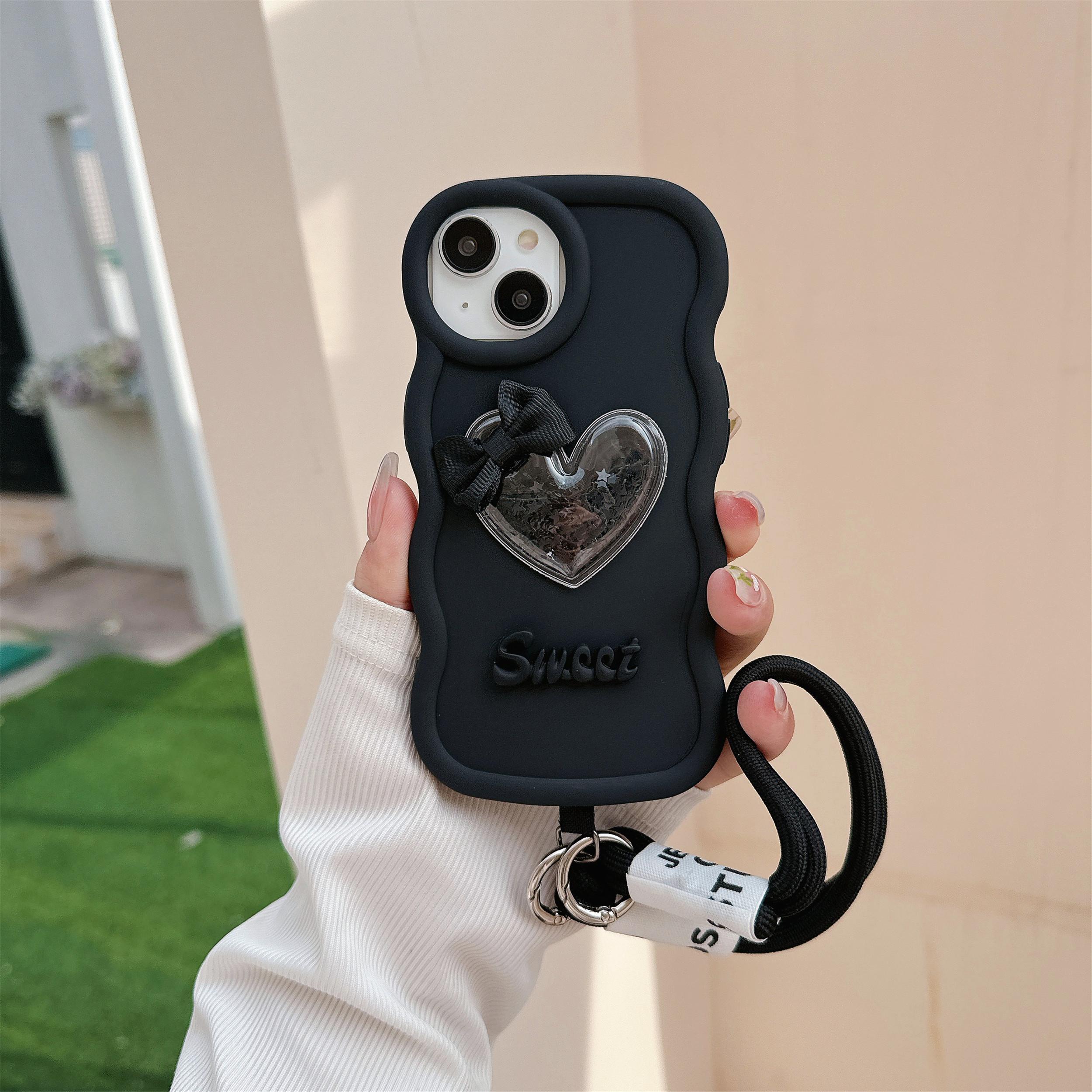 

Чехол-ремешок Love Flowing Water для iPhone 15 14 Plus 13 12 11 Pro Max, мягкий, ударопрочный, силиконовый, защитный чехол IPhone 13 Pro