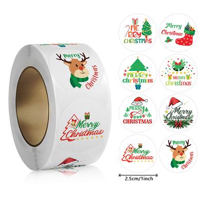 500Pcs Merry Christmas Stickers Christmas Theme Seal Labels Stickers For Diy Gift Baking Package Envelope Stationery Decoration