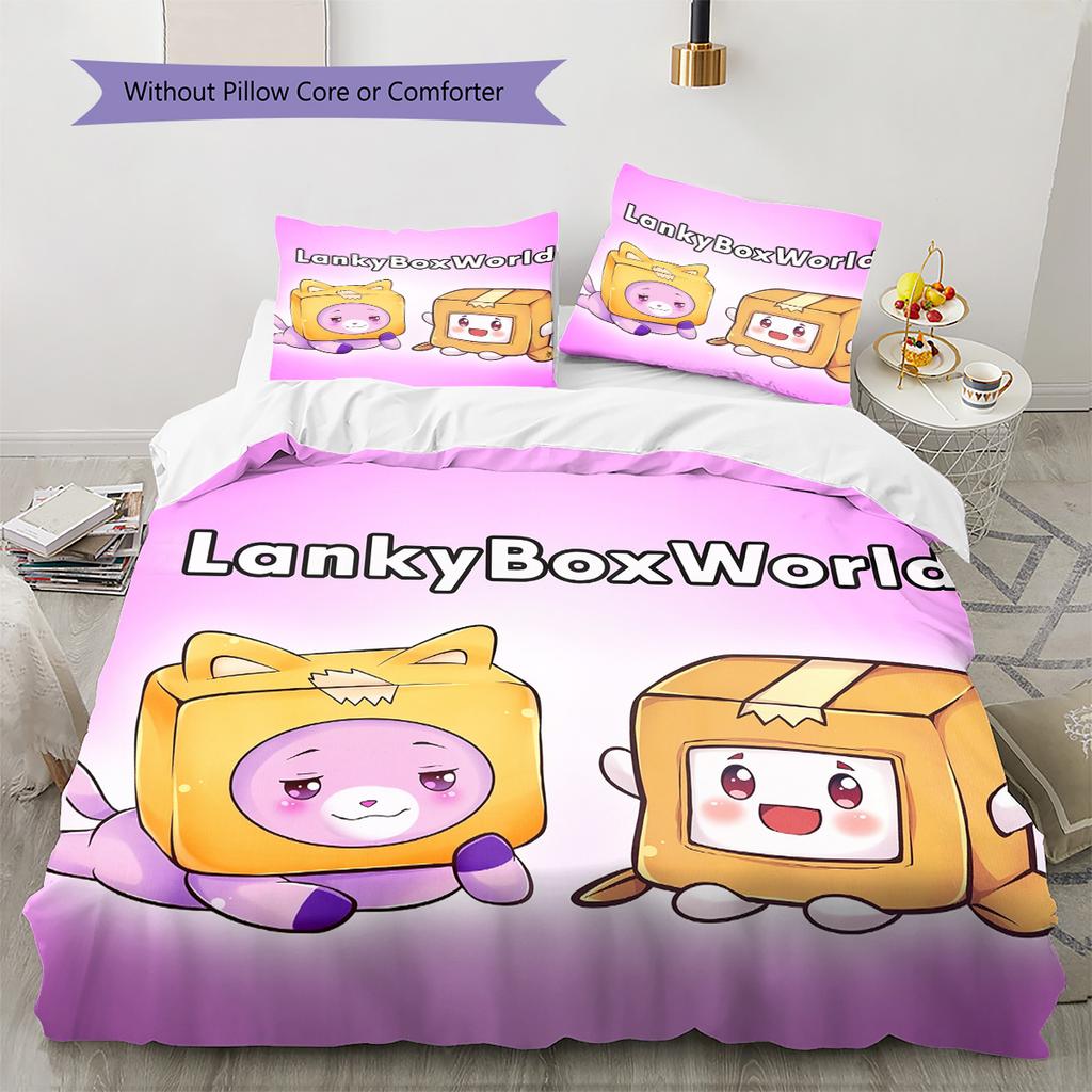 LankyBox  Pattern Bedding Quilt Set  Home Decoration  Gift (1 * duvet cover + 2 * pillowcase  without core)