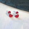 Ankela Red Ribbon Bow-knot Vintage Stud Earrings For Women Korean Fashion INS Autumn Winter Simple Bow Geometric Earring