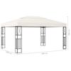 Gazebo with LED String Lights 3x4 M Cream Fabric