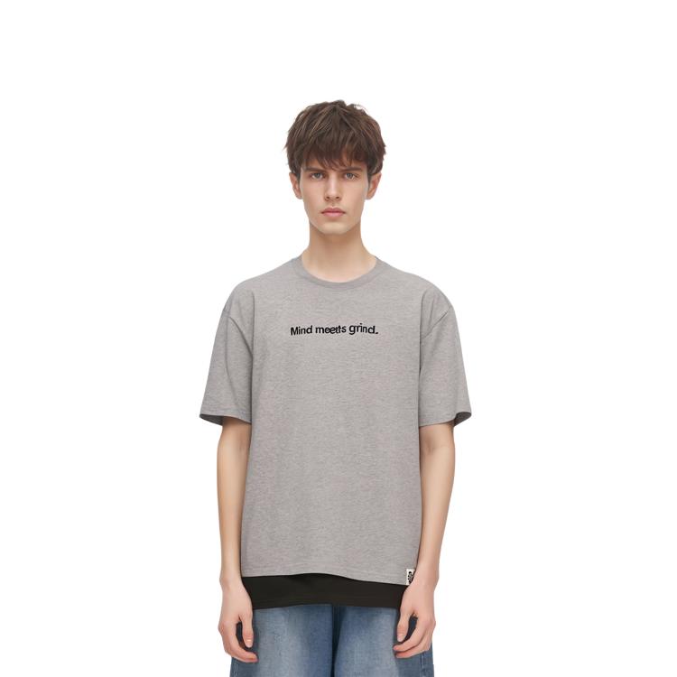 Nike T Shirts Men's Dark Gray Crew Neck Moderate Straight Fit DQ1906-063