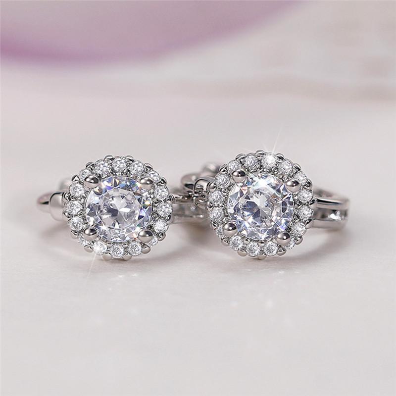Small For Women Hoop Earrings Aaa Zircon Crystal Stone Basic Simple Style And Classic Temperament Female Earrings NewSimple Jewelry
