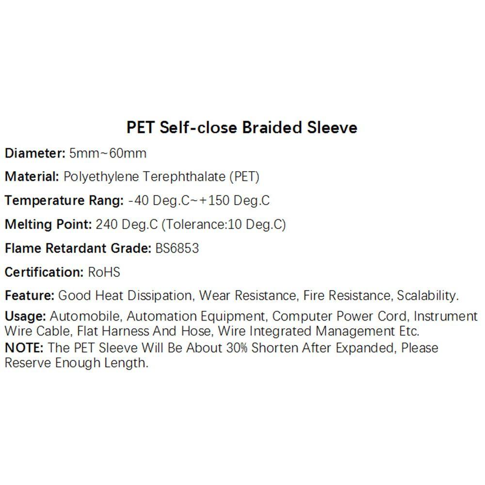 Power Line Sleeve Braided Cable Sleeve Tube Insulated Hose Cable Protecter Wrap Pipe Tube Wrap