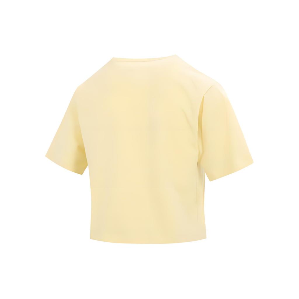 Puma Logo Print Round Neck Short Sleeve T-Shirt Women Tops Yellow 677133-42