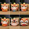 Chinese Lion Dance Head Cushion Cartoon Animal Stuffed Doll Cushion Home New Year Decor Sofa Chair Bedding Car Decor Pillow Gift
