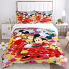 3pcs Mickey Mouse Minnie Mouse Floral Bedding Set, Includes 1 Quilt Cover and 2 Pillowcases, Comfortable Bedding with Stylish Design for Bed