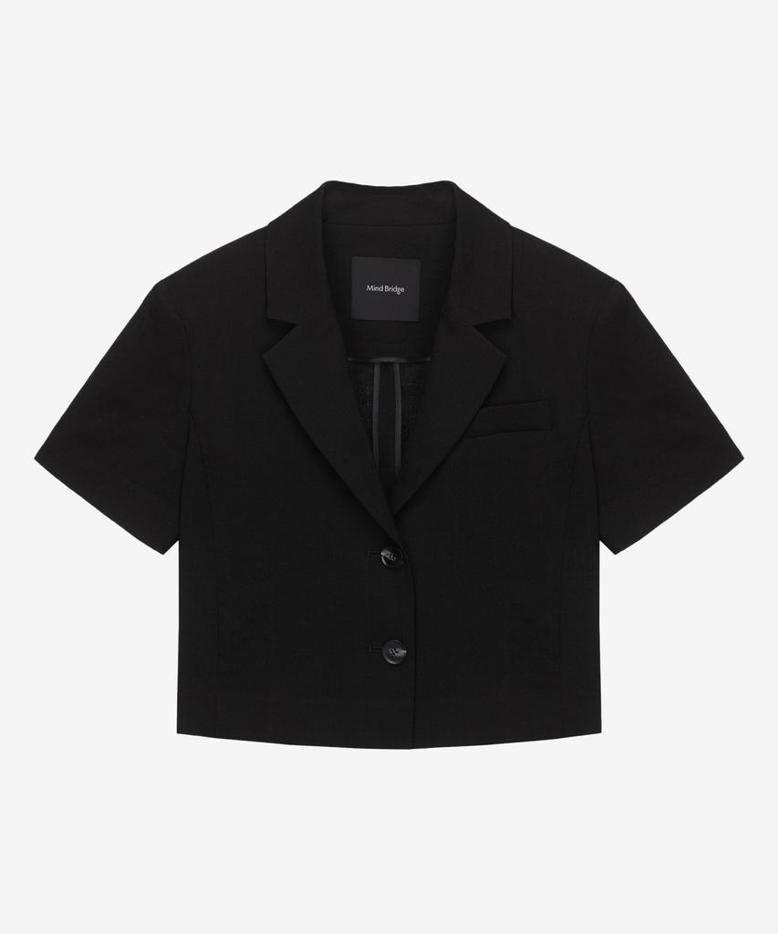 Mind Bridge Women [W] Cropped Short Sleeve Jacket - 2 Colors Myjk3203