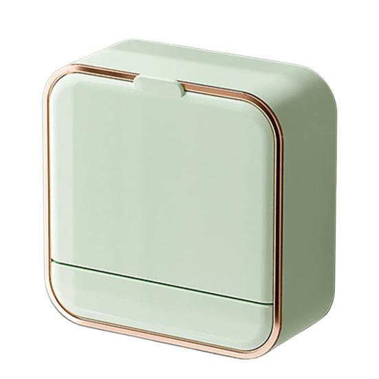 Мыльница Настенная мыльница с пылезащитной крышкой и поддоном для стока Мыльница Без сверления Настенный держатель для мыла для ванной комнаты B