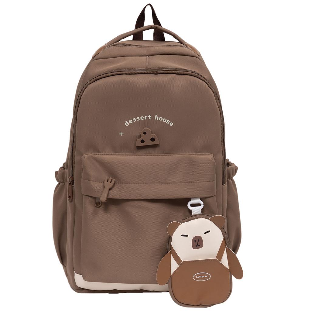 Schoolbag1011 new schoolbag female Korean version junior high school girls high school students large capacity backpack Mori simple solid color