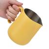 Milk Frothing Pitcher Thickened Frother Cup 450ml with Pointed Spout for Coffee Machine CafeYellow