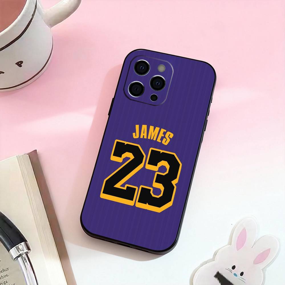 Custodia per Telefono Basketball L-Lebron James 23 Per iPhone 17,16,15,14,13,12,11 Plus,Pro,Max,XS Silicone Morbida
