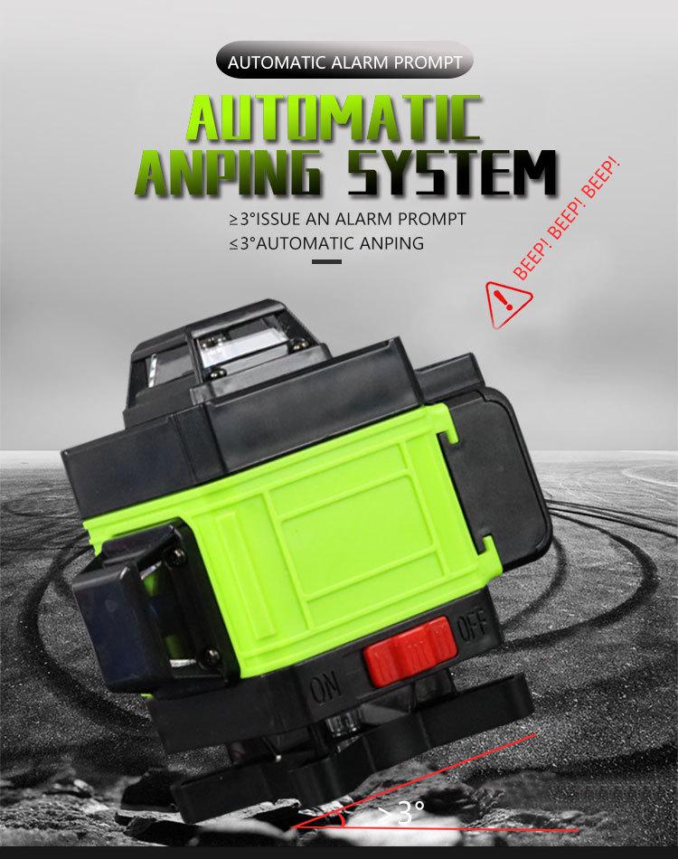 16-Line Self-Leveling Laser Level with Infrared Green Light, 360° Horizontal & Vertical Functionality