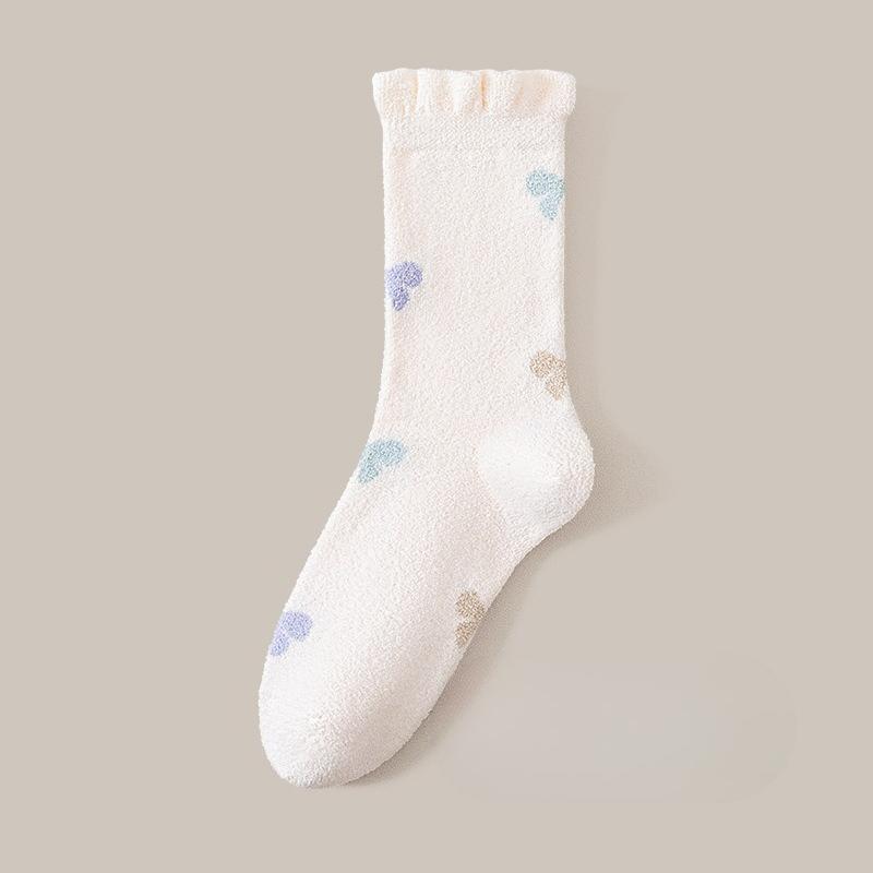 Winter and Autumn Thick and Warm Half-Size Fleece Women's Non-Loose-Material Mid-Calf Stockings Postpartum At-home Maternity Stockings
