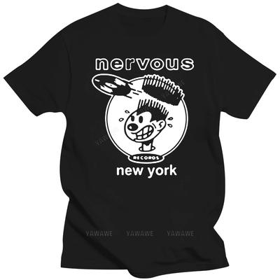 Cotton Teeshirt T Shirts Nervous Records.Underground HouseDance MusicHiphop Brand Casual Short Sleeve for Mens Summer Tshirt